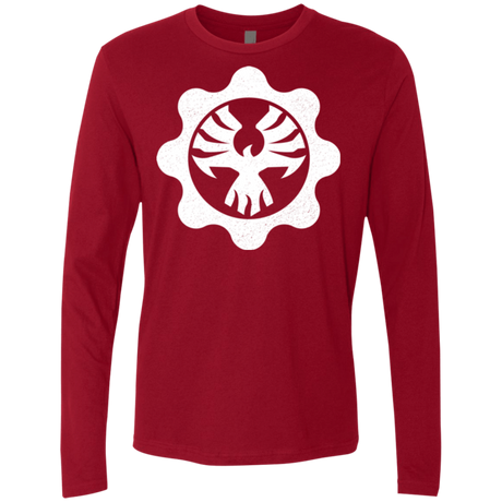 T-Shirts Cardinal / Small Gears of War 4 Cog Emblem Men's Premium Long Sleeve