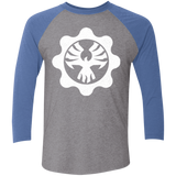 T-Shirts Premium Heather/ Vintage Royal / X-Small Gears of War 4 Cog Emblem Men's Triblend 3/4 Sleeve