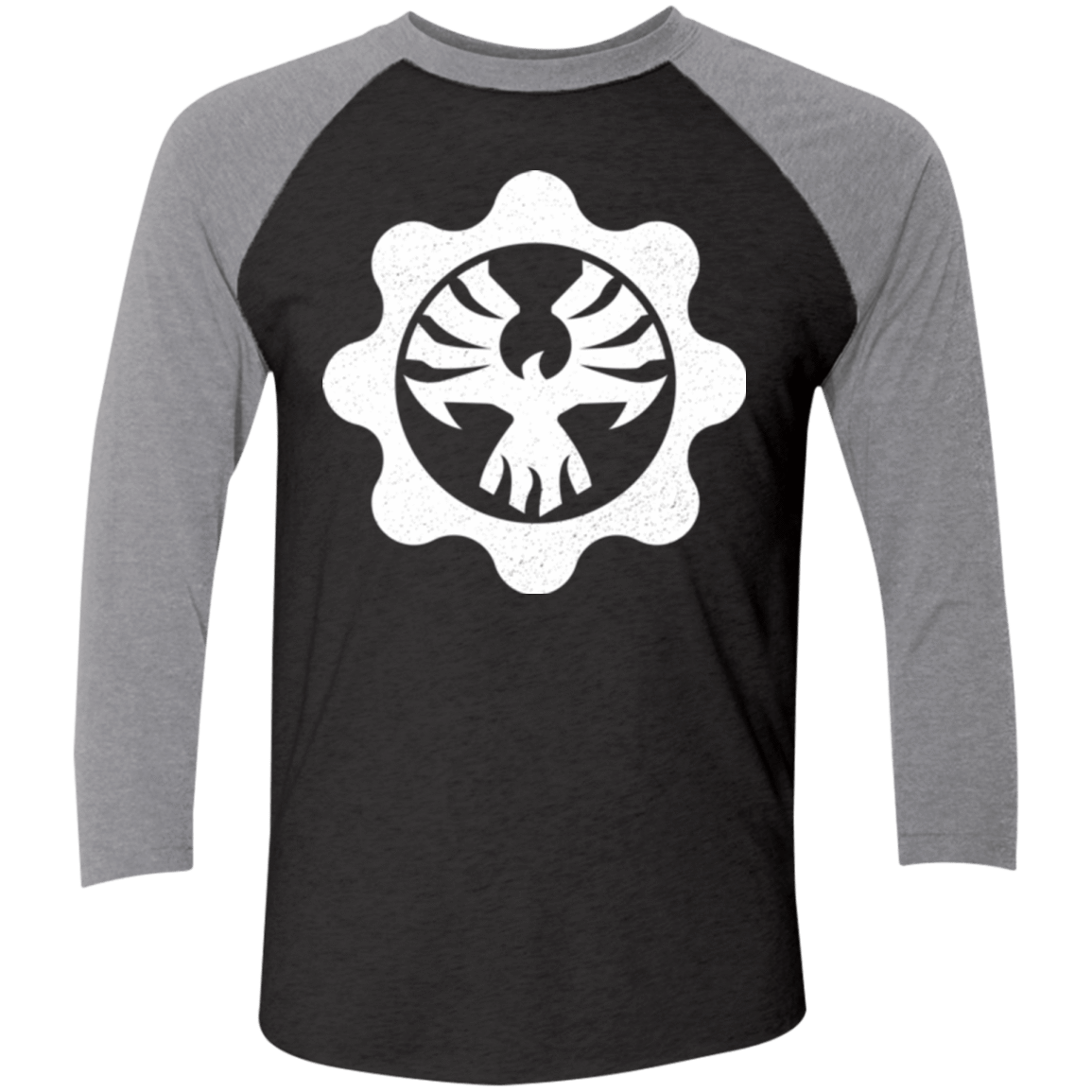 T-Shirts Vintage Black/Premium Heather / X-Small Gears of War 4 Cog Emblem Men's Triblend 3/4 Sleeve