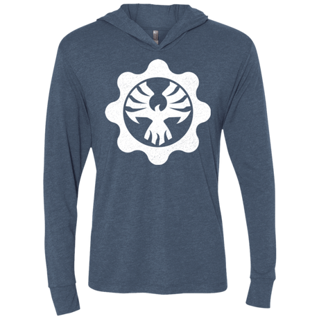 T-Shirts Indigo / X-Small Gears of War 4 Cog Emblem Triblend Long Sleeve Hoodie Tee