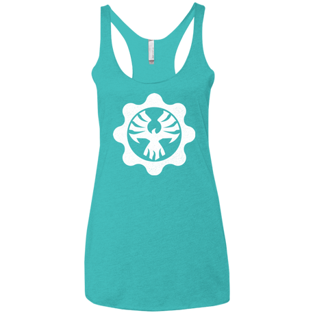 T-Shirts Tahiti Blue / X-Small Gears of War 4 Cog Emblem Women's Triblend Racerback Tank