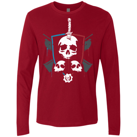 T-Shirts Cardinal / Small Gears of War 4 Crest Men's Premium Long Sleeve