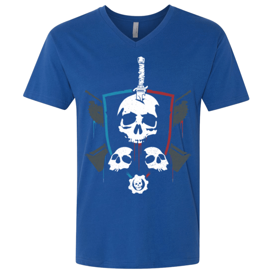 T-Shirts Royal / X-Small Gears of War 4 Crest Men's Premium V-Neck