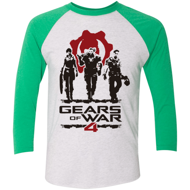 T-Shirts Heather White/Envy / X-Small Gears Of War 4 White Men's Triblend 3/4 Sleeve