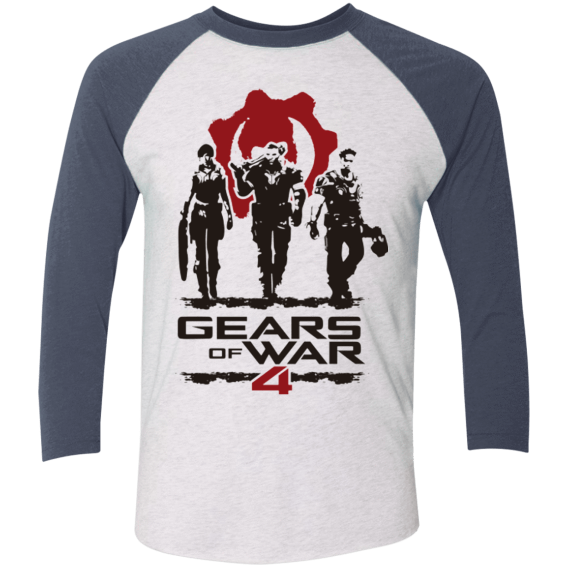 T-Shirts Heather White/Indigo / X-Small Gears Of War 4 White Men's Triblend 3/4 Sleeve