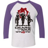 T-Shirts Heather White/Purple Rush / X-Small Gears Of War 4 White Men's Triblend 3/4 Sleeve