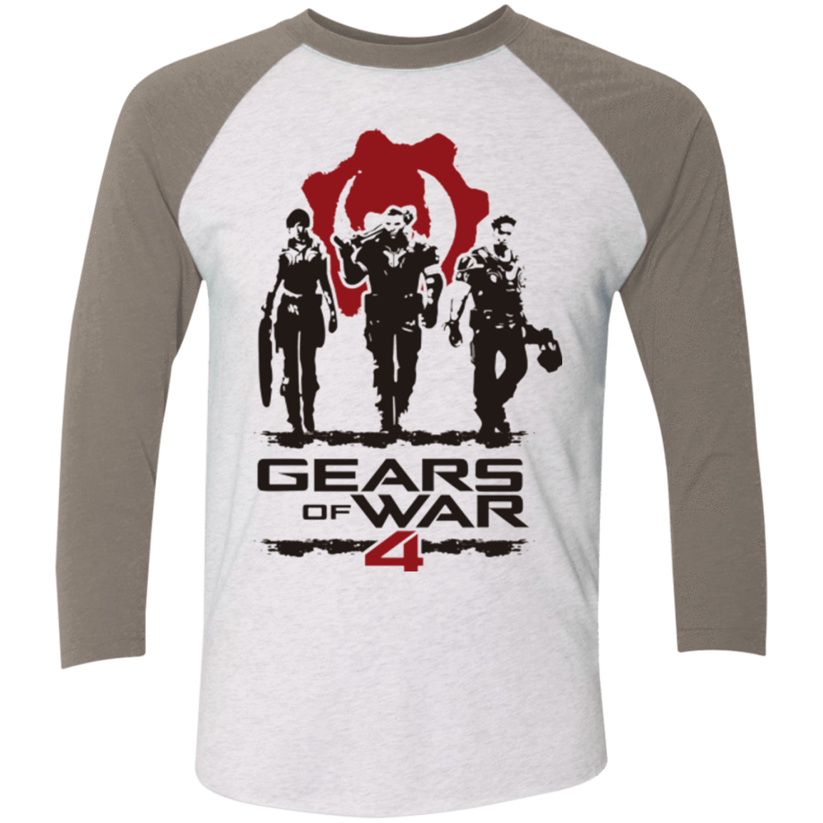 T-Shirts Heather White/Vintage Grey / X-Small Gears Of War 4 White Men's Triblend 3/4 Sleeve