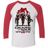 T-Shirts Heather White/Vintage Red / X-Small Gears Of War 4 White Men's Triblend 3/4 Sleeve