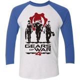T-Shirts Heather White/Vintage Royal / X-Small Gears Of War 4 White Men's Triblend 3/4 Sleeve