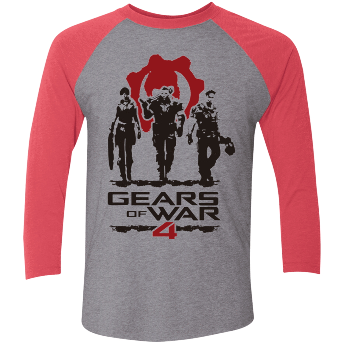 T-Shirts Premium Heather/ Vintage Red / X-Small Gears Of War 4 White Men's Triblend 3/4 Sleeve