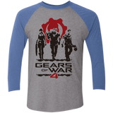T-Shirts Premium Heather/ Vintage Royal / X-Small Gears Of War 4 White Men's Triblend 3/4 Sleeve