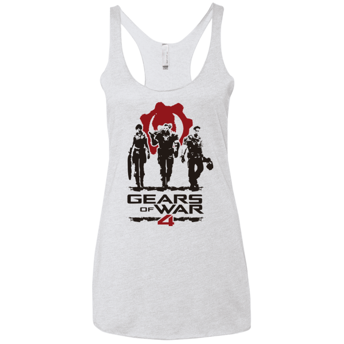 T-Shirts Heather White / X-Small Gears Of War 4 White Women's Triblend Racerback Tank