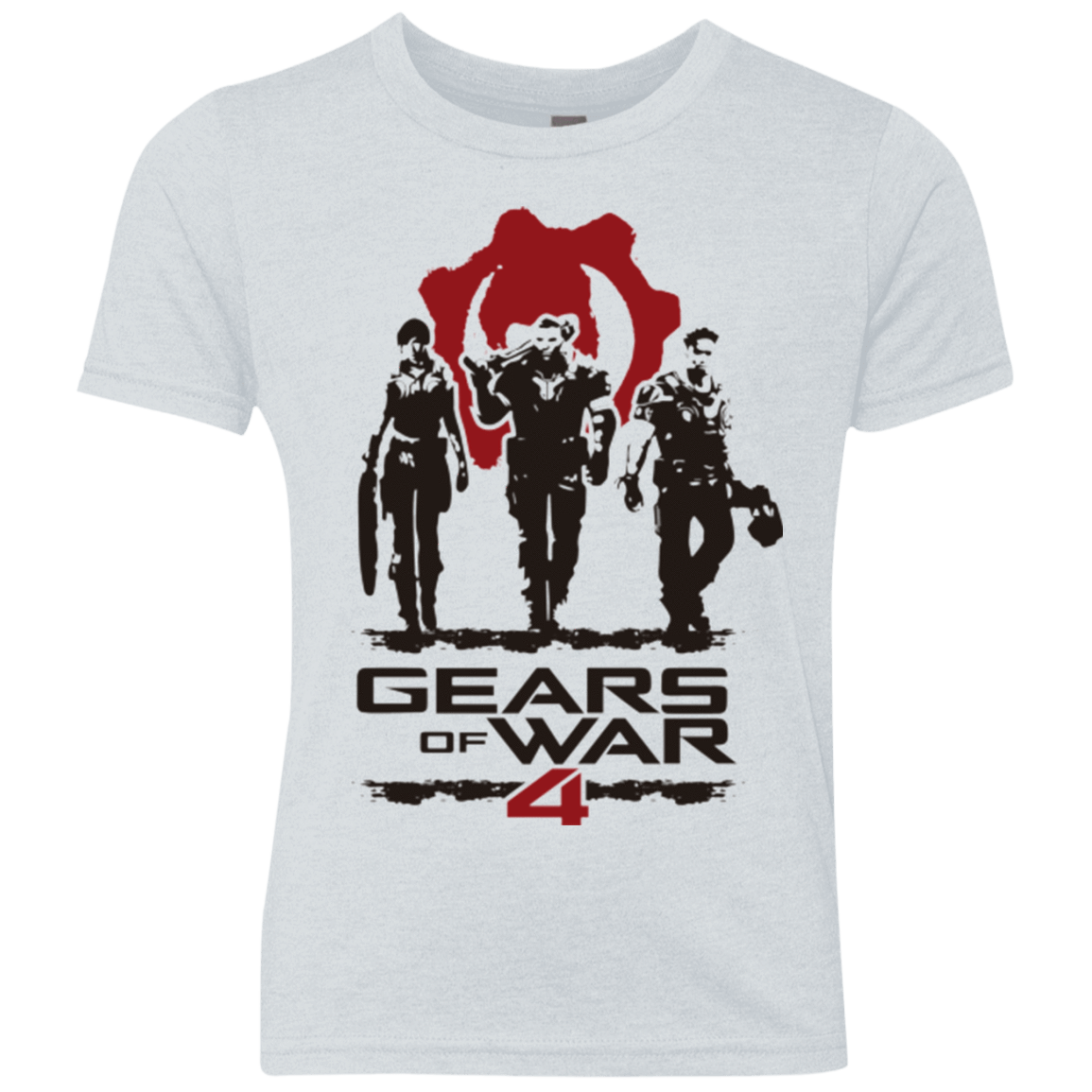 T-Shirts Heather White / YXS Gears Of War 4 White Youth Triblend T-Shirt