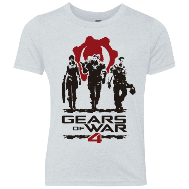 T-Shirts Heather White / YXS Gears Of War 4 White Youth Triblend T-Shirt