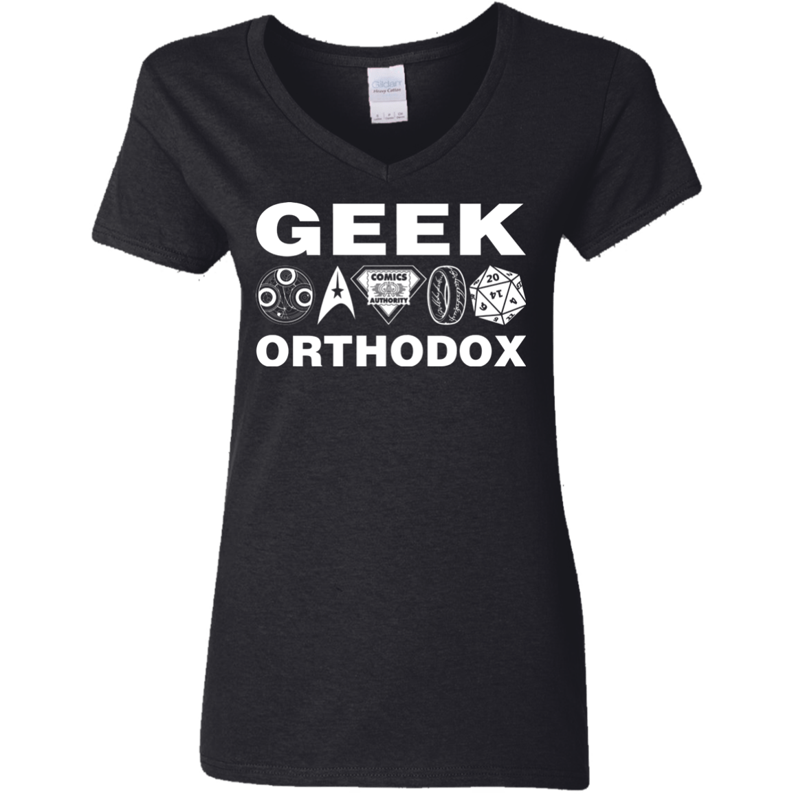 T-Shirts Black / S Geek Orthodox Women's V-Neck T-Shirt