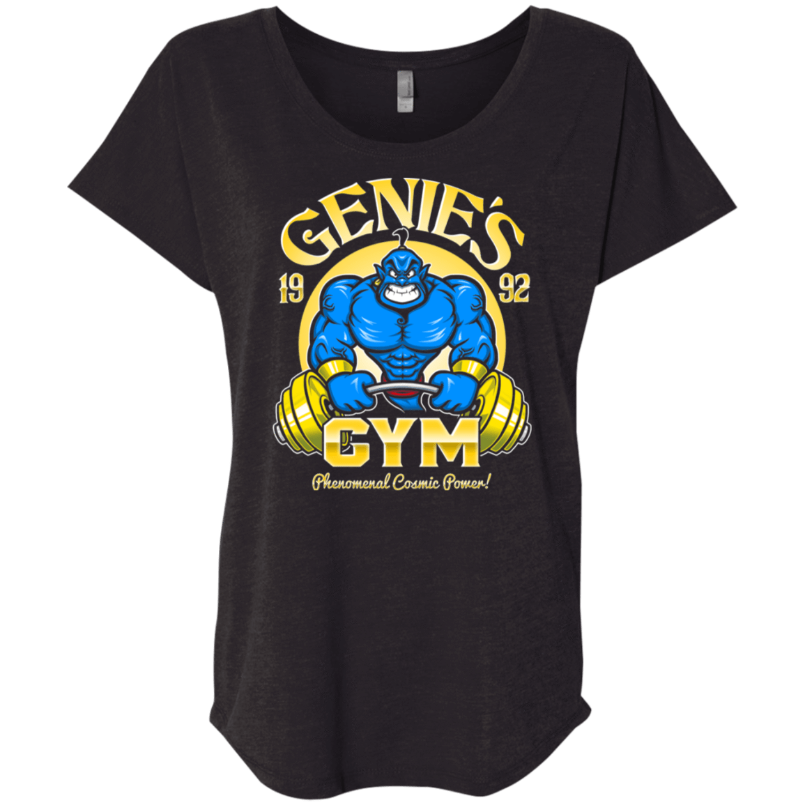T-Shirts Vintage Black / X-Small Genies Gym Triblend Dolman Sleeve