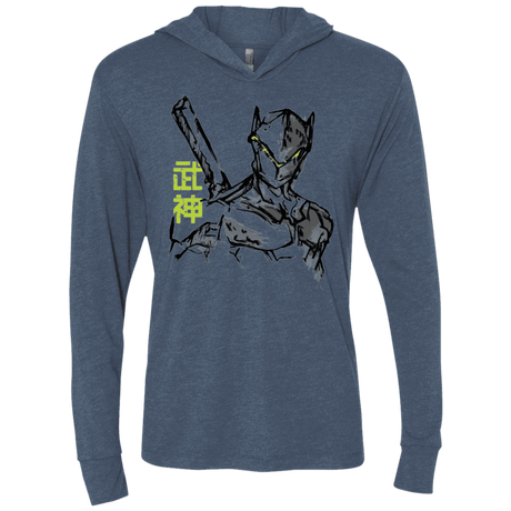 T-Shirts Indigo / X-Small Genji Triblend Long Sleeve Hoodie Tee