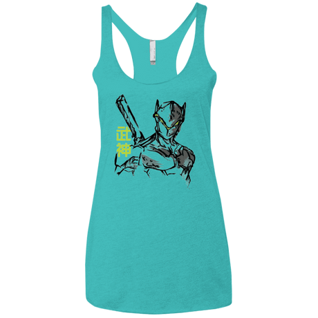 T-Shirts Tahiti Blue / X-Small Genji Women's Triblend Racerback Tank