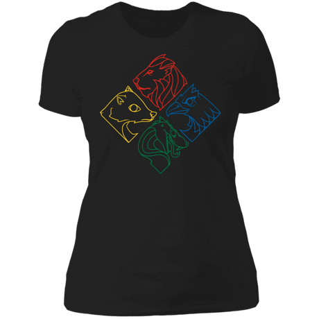 T-Shirts Black / X-Small Geometric Hogwarts Women's Premium T-Shirt