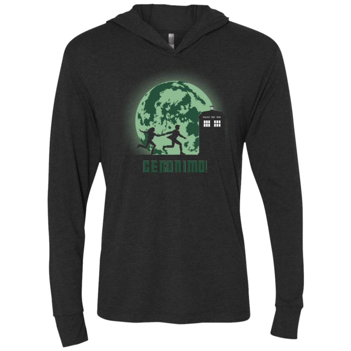 T-Shirts Vintage Black / X-Small Geronimo! Triblend Long Sleeve Hoodie Tee