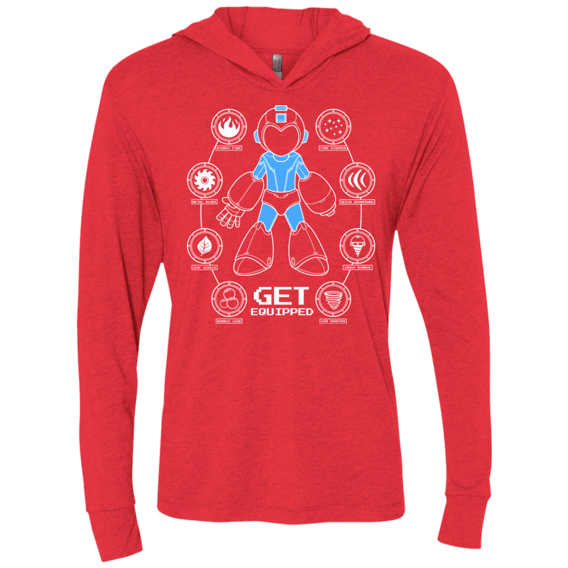 T-Shirts Vintage Red / X-Small Get Equipped Triblend Long Sleeve Hoodie Tee