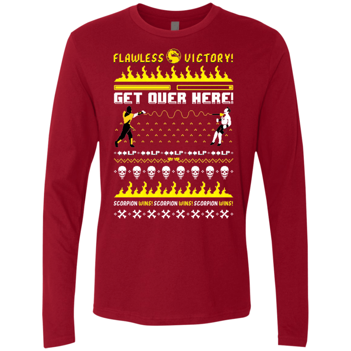 T-Shirts Cardinal / Small Get Over Here Ugly Sweater Men's Premium Long Sleeve