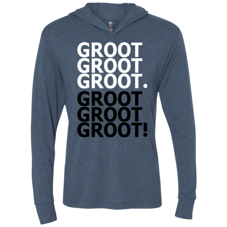 T-Shirts Indigo / X-Small Get over it Groot Triblend Long Sleeve Hoodie Tee