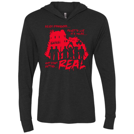 T-Shirts Vintage Black / X-Small Get Real Triblend Long Sleeve Hoodie Tee