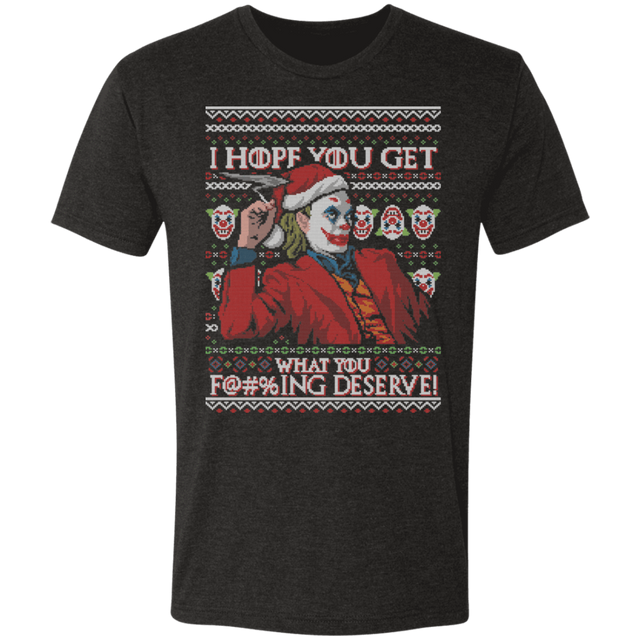 T-Shirts Vintage Black / S Get What You Deserve Ugly Sweater Men's Triblend T-Shirt