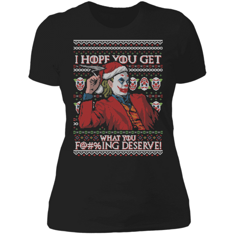 T-Shirts Black / X-Small Get What You Deserve Ugly Sweater Women's Premium T-Shirt