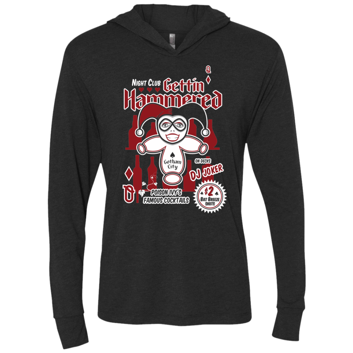 T-Shirts Vintage Black / X-Small Gettin' hammered Triblend Long Sleeve Hoodie Tee