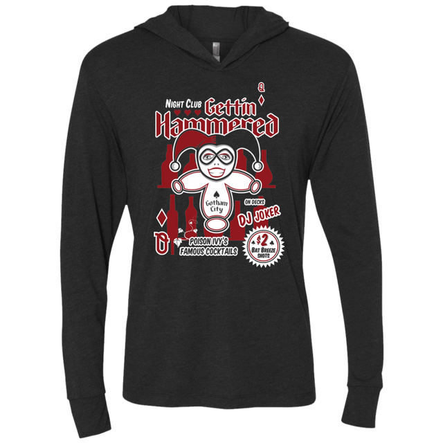 T-Shirts Vintage Black / X-Small Gettin' hammered Triblend Long Sleeve Hoodie Tee