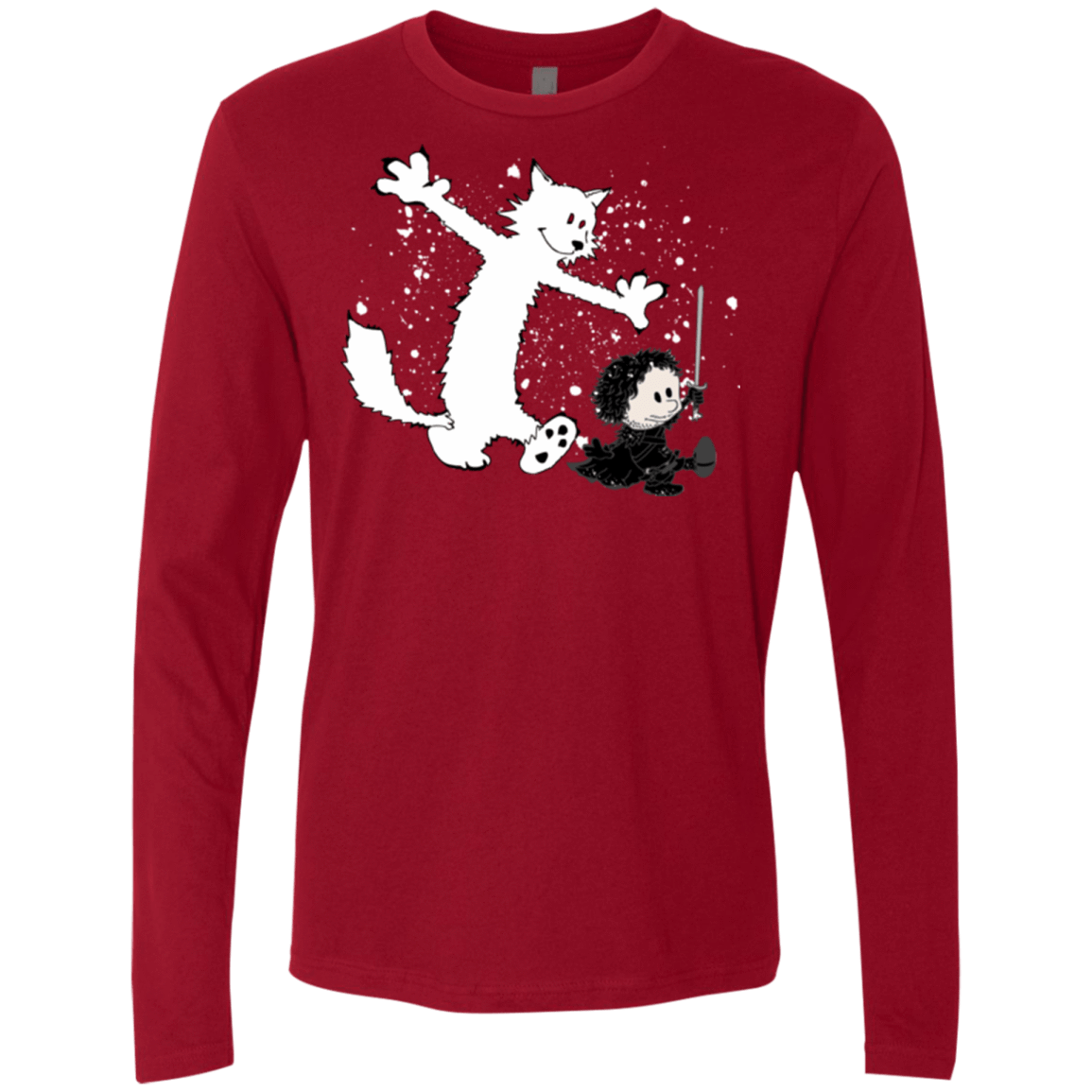 T-Shirts Cardinal / Small Ghost And Snow Men's Premium Long Sleeve