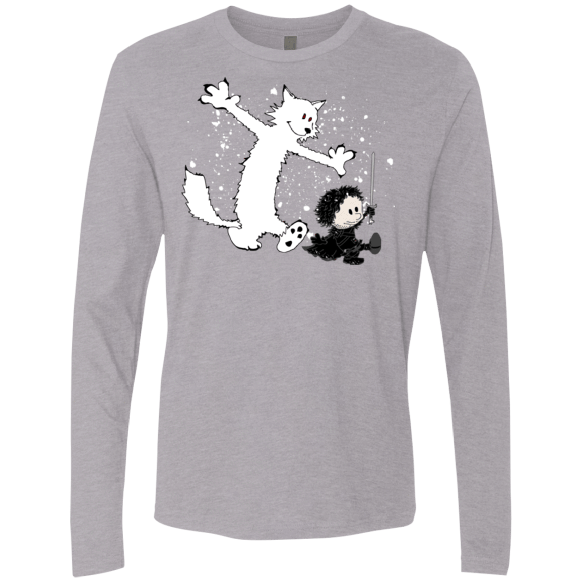 T-Shirts Heather Grey / Small Ghost And Snow Men's Premium Long Sleeve
