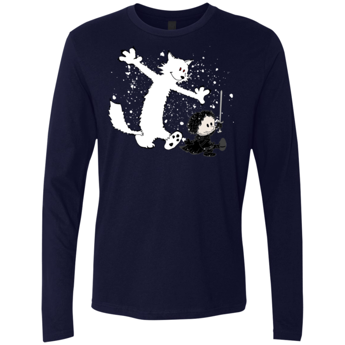 T-Shirts Midnight Navy / Small Ghost And Snow Men's Premium Long Sleeve