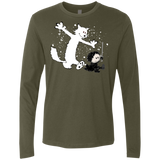 T-Shirts Military Green / Small Ghost And Snow Men's Premium Long Sleeve