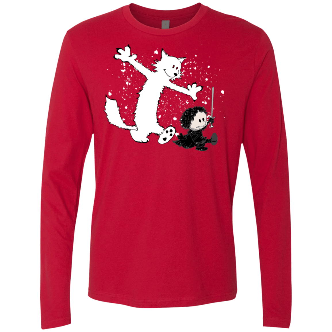 T-Shirts Red / Small Ghost And Snow Men's Premium Long Sleeve