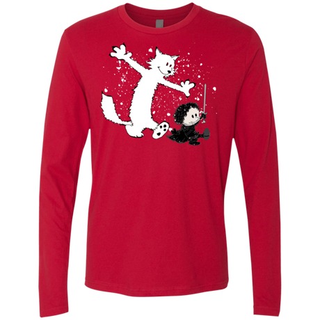 T-Shirts Red / Small Ghost And Snow Men's Premium Long Sleeve