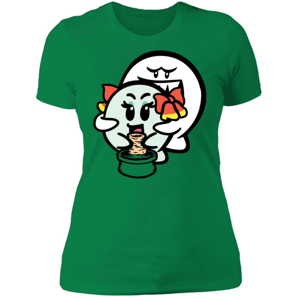 T-Shirts Kelly Green / S Ghost Boo Women's Premium T-Shirt
