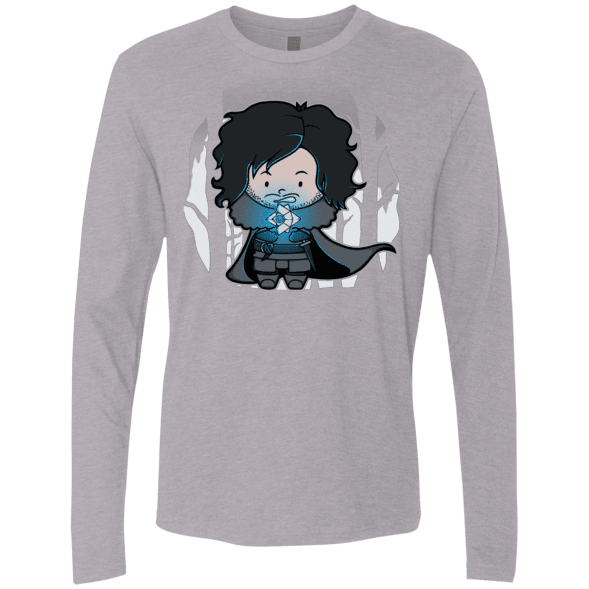 T-Shirts Heather Grey / Small Ghost Men's Premium Long Sleeve