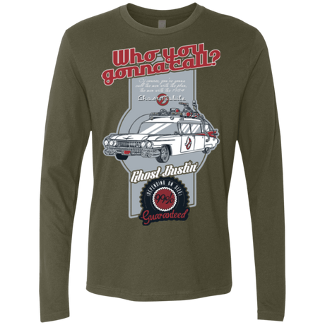 T-Shirts Military Green / Small Ghost Mobile Men's Premium Long Sleeve