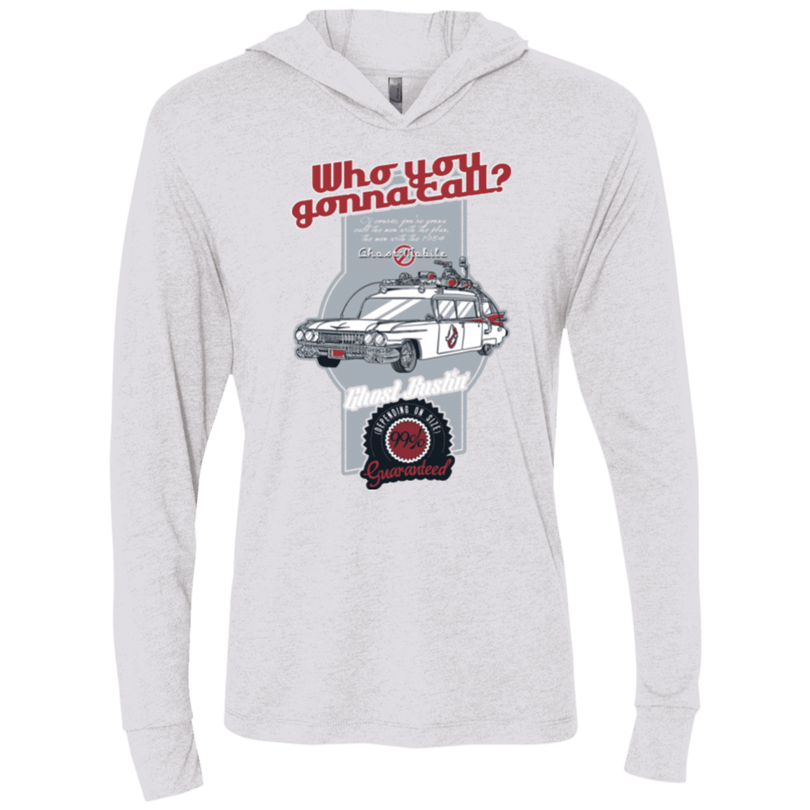 T-Shirts Heather White / X-Small Ghost Mobile Triblend Long Sleeve Hoodie Tee