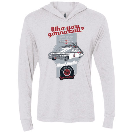 T-Shirts Heather White / X-Small Ghost Mobile Triblend Long Sleeve Hoodie Tee