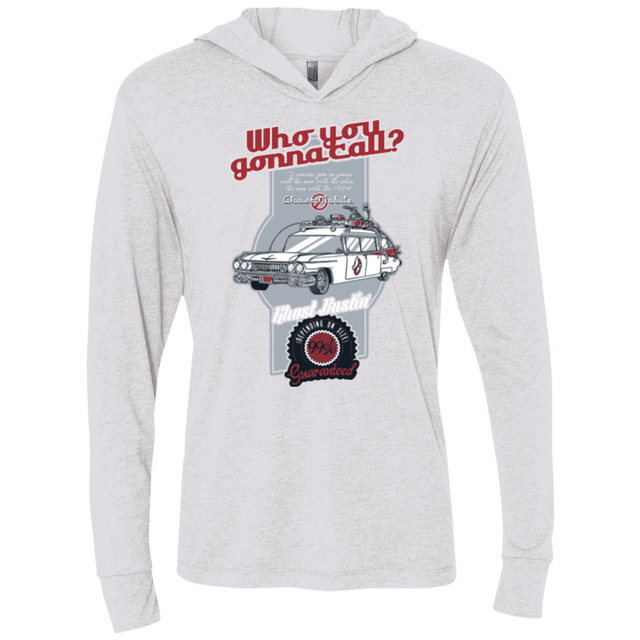 T-Shirts Heather White / X-Small Ghost Mobile Triblend Long Sleeve Hoodie Tee