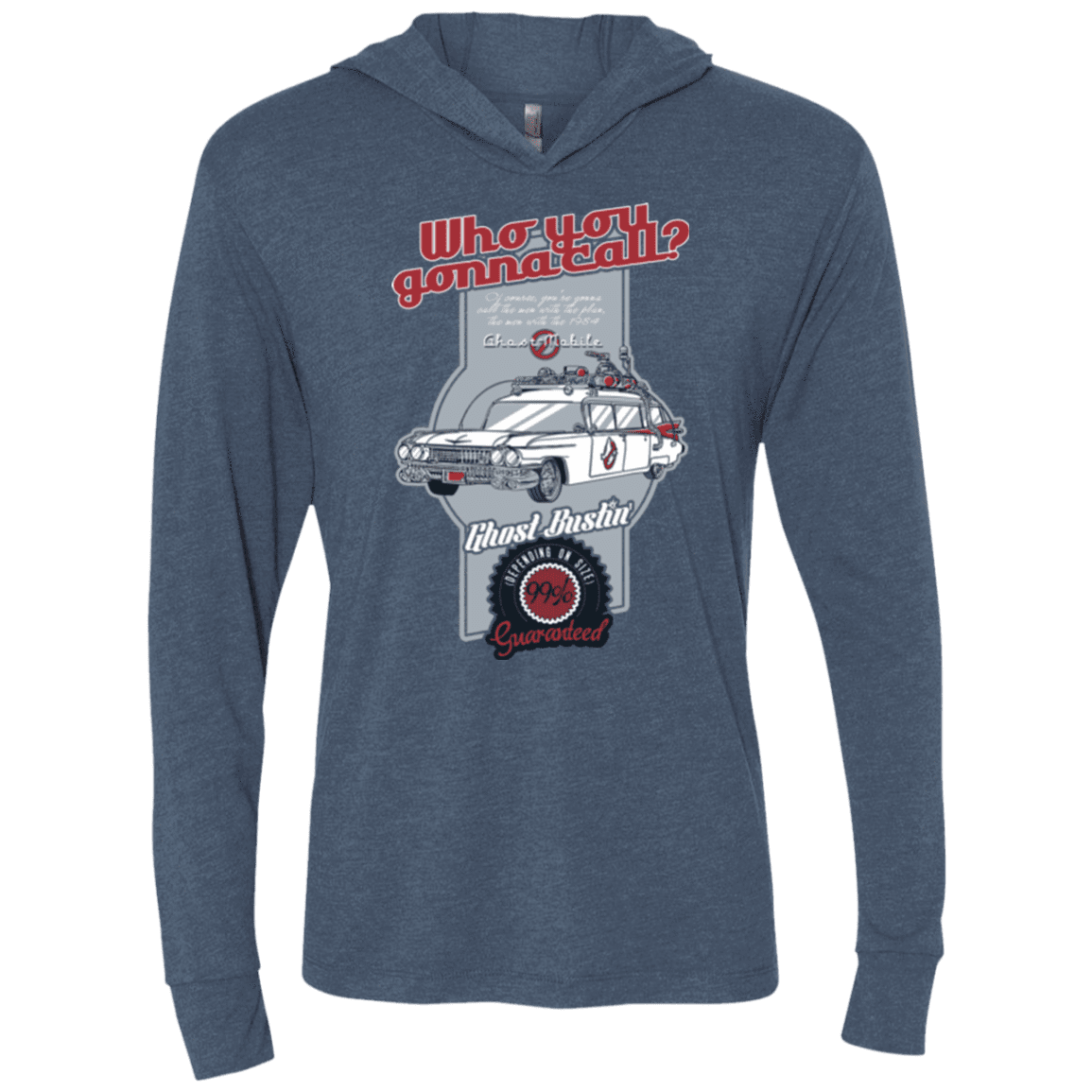 T-Shirts Indigo / X-Small Ghost Mobile Triblend Long Sleeve Hoodie Tee