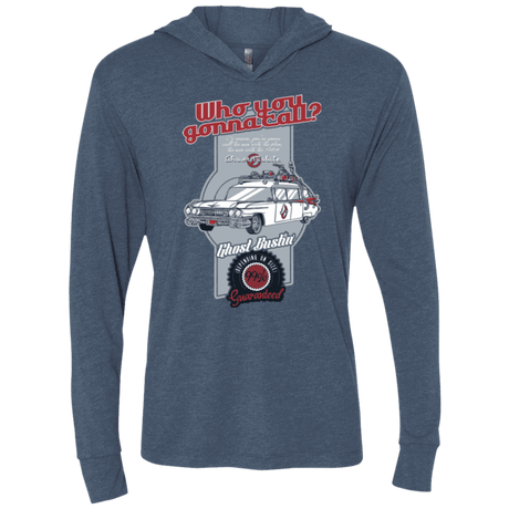 T-Shirts Indigo / X-Small Ghost Mobile Triblend Long Sleeve Hoodie Tee