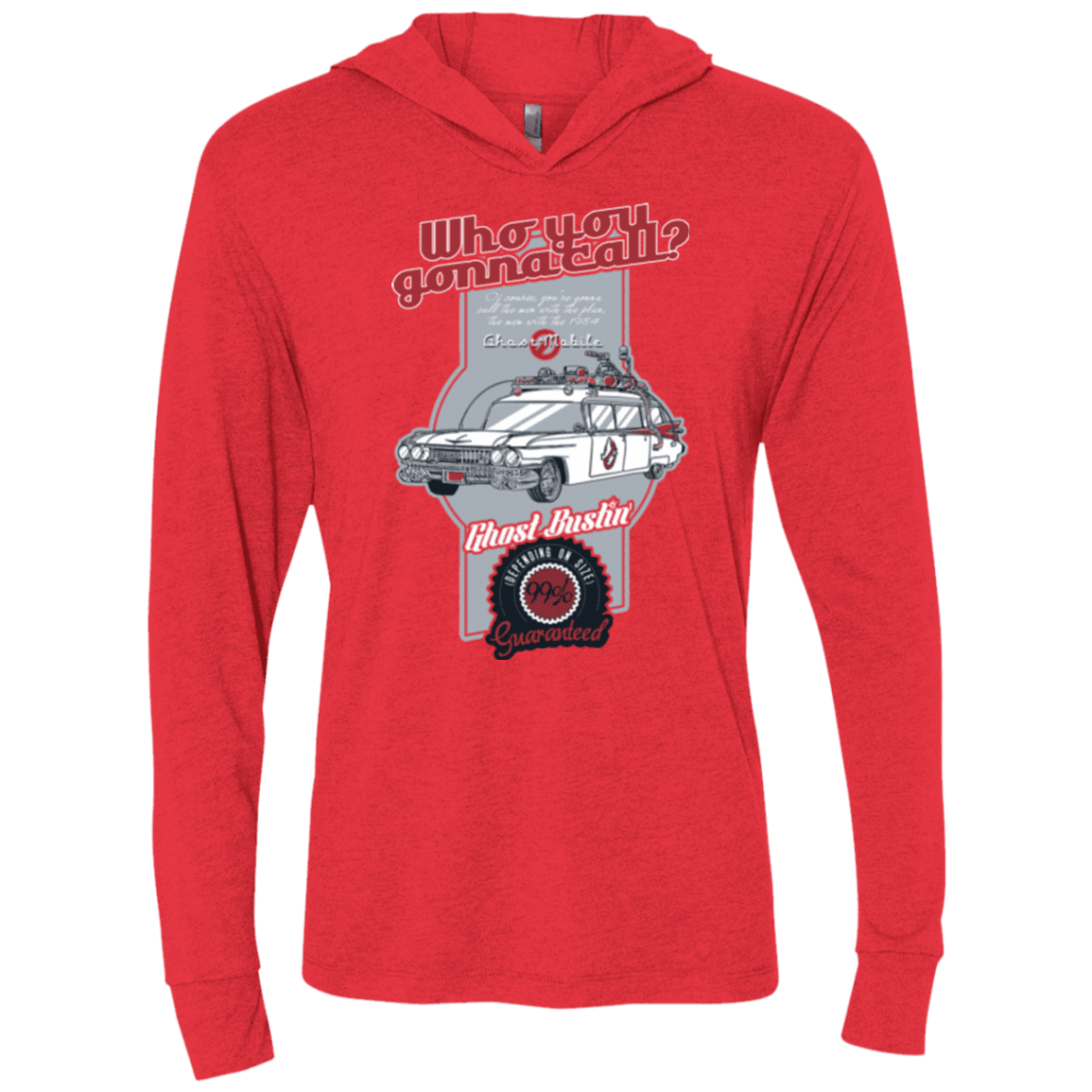 T-Shirts Vintage Red / X-Small Ghost Mobile Triblend Long Sleeve Hoodie Tee