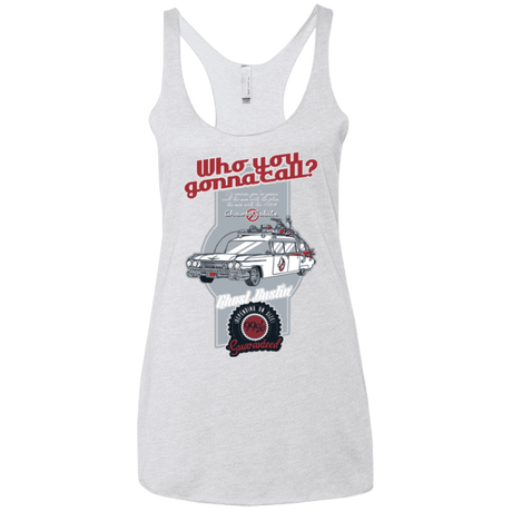 T-Shirts Heather White / X-Small Ghost Mobile Women's Triblend Racerback Tank