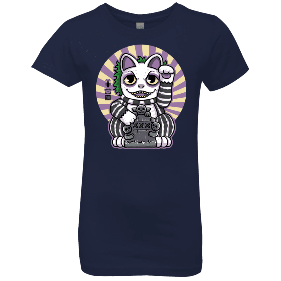 T-Shirts Midnight Navy / YXS Ghost Neko Girls Premium T-Shirt