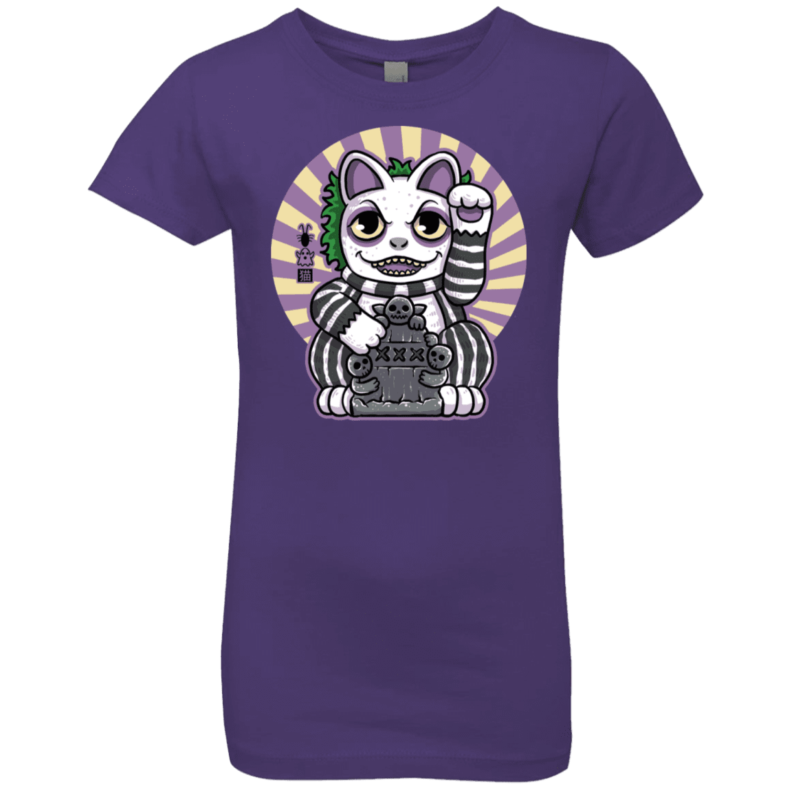 T-Shirts Purple Rush / YXS Ghost Neko Girls Premium T-Shirt